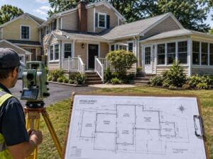 House survey showing multiple additions on an older home before purchase in Hollywood Florida.